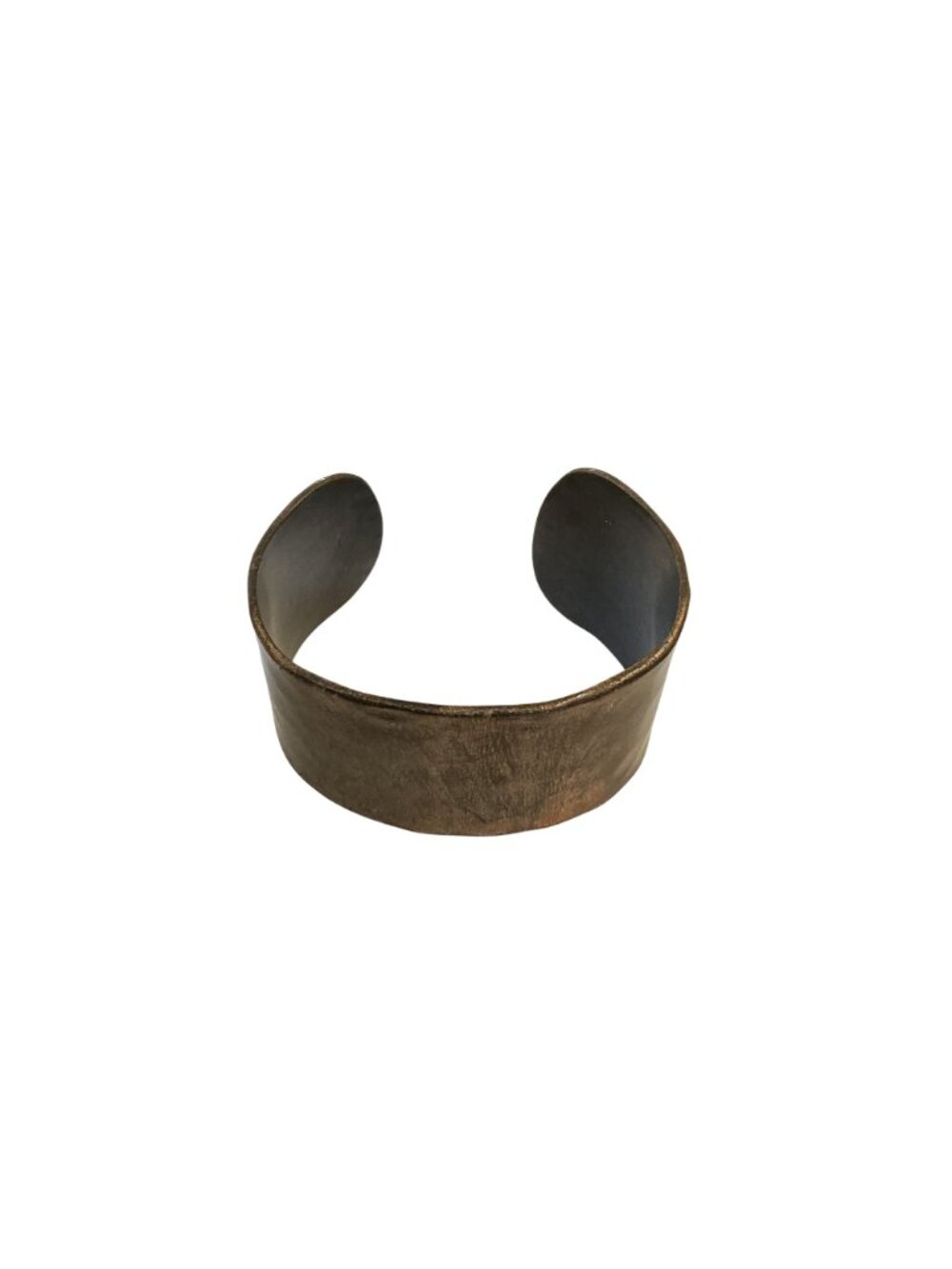 Vintage Hammered Bronze-Tone Wide Cuff Bracelet - Picture 3 of 5